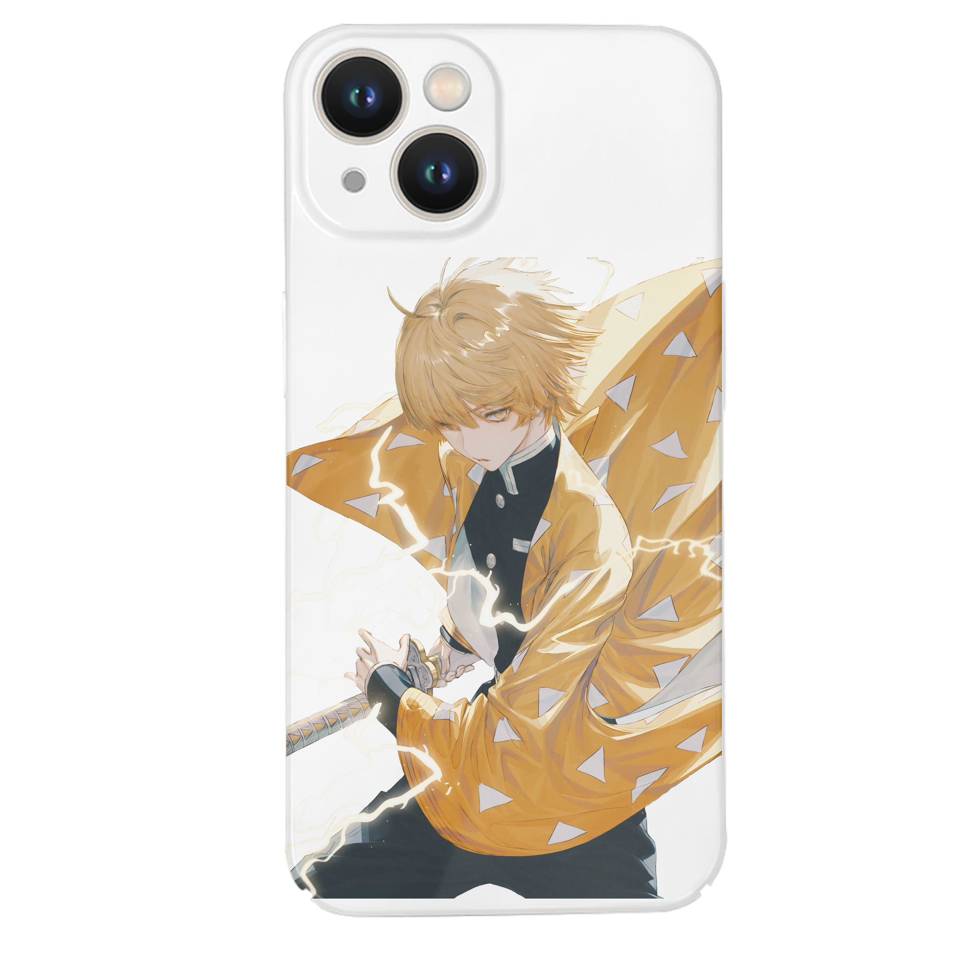 （画像用） 鬼滅の刃（きめつのやいば）我妻 善逸／あがつま ぜんいつ Agatsuma Zenitsu 【iPhone 14シリーズ対応】ハードケース